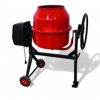 No Brand No Brand - Betoniera laterale monofase rossa Lt.140 motore elettrico 550W in acciaio 105x60xH125 cm