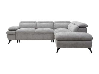 VENTE-UNIQUE.COM Sof&aacute; rinconera tela gris