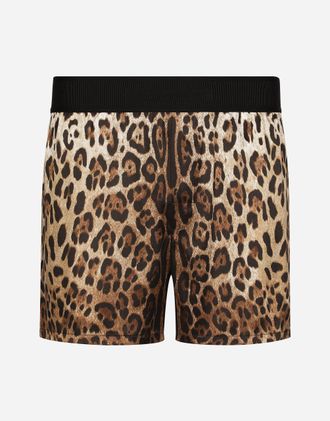 Dolce & Gabbana Leopard-print Silk Shorts - Man Underwear And Loungewear Animal Print 4
