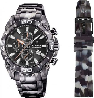 Festina F20710-1 Mens Chrono Bike Watch and Strap Gift Set - Black - One Size