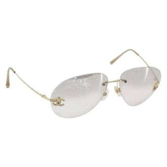 Chanel Pre-owned Accessories, female, Yellow, Size: ONE SIZE Pre-owned Metal Sunglasses