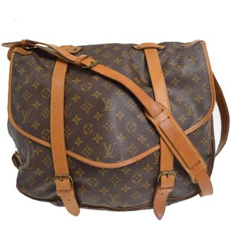 Louis Vuitton Saumur Monogram Canvas Brown Canvas Handbag (Pre-Owned)