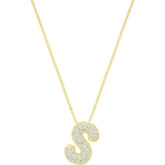 Adornia Pav&eacute; Bubble Initial Pendant Necklace in Gold-S at Nordstrom Rack