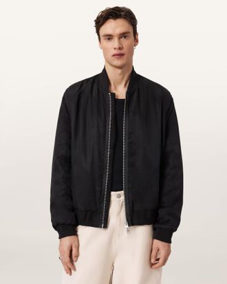 AllSaints Main: 60% Lyocell, 40% Viscose Nyx Oversized Bomber Jacket, Size: XXL