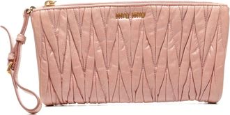 Miu Miu Matelasse Pink Leather Clutch Bag (Pre-Owned)