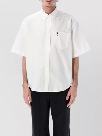 Ami cotton boxy short sleeve bowling shirt