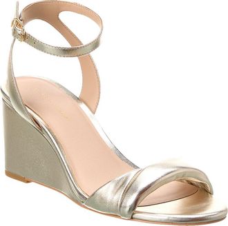 Stuart Weitzman Everly 75 Leather Wedge Sandal
