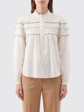 Isabel Marant Cotton Shirt with Ruffles and Mandarin Collar