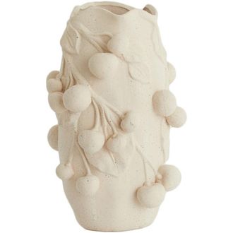 Light & Living Light & Living Vaso Cherry En Cer&aacute;mica Mate Color Crema