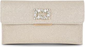 Badgley Mischka Sarah Envelope Clutch with Crystal Brooch in Gold at Nordstrom, Size Small