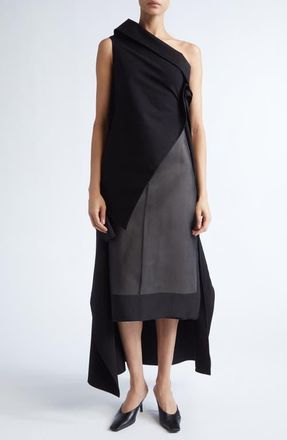 Gia Studios Swinton Asymmetric Moleskin Top in Black at Nordstrom, Size 6 Us