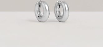 Reiss Silver Huggie Earrings