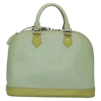 Louis Vuitton Alma Electric Epi Leather Green Patent_Leather Handbag (Pre-Owned)