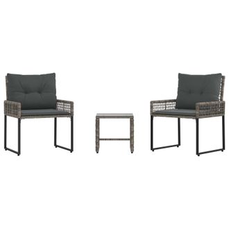 vidaXL Juego De Muebles De Exterior Con Coj&iacute;n 3 Pcs Gris Vidaxl