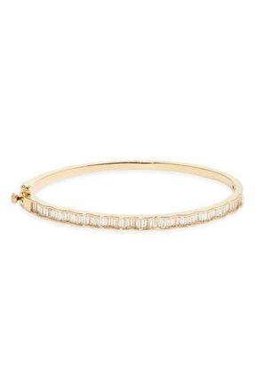 Nordstrom Channel Set Cubic Zirconia Bangle in Clear- Gold at Nordstrom