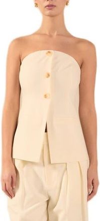 endless rose Button Strapless Top in Cream at Nordstrom Rack, Size X-Small