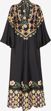 La DoubleJ Langes Kaftankleid aus Seidentwill Magnifico Dazed Plac&eacute;e