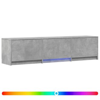 vidaXL Mueble De Tv Con Led Con Led Gris Concreto 165 X 34 X 40 Cm Vidaxl