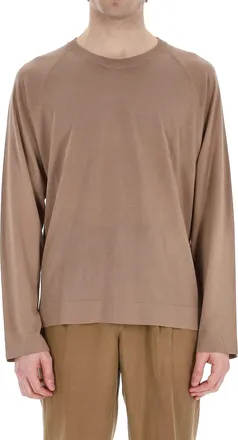 Officine G&eacute;n&eacute;rale Lyocell-Cotton-Silk Crewneck Sweater