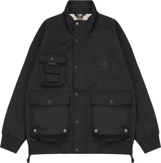 New Balance Multiple Pockets Cargo Windproof Sports Logo Jacket Black AMJ13384-BK