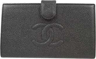 Chanel Pre-owned Wallets, female, Black, Size: ONE SIZE Pre-owned Leather Wallet