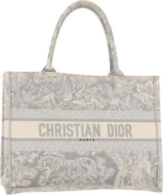 Dior Pre-owned Tote Bags, female, Gray, Size: ONE SIZE Pre-owned Canvas Tote Bag