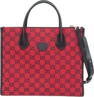 Gucci Pre-owned Tote Bags, female, Red, Size: ONE SIZE Pre-owned Interlocking G Small Tote Bag