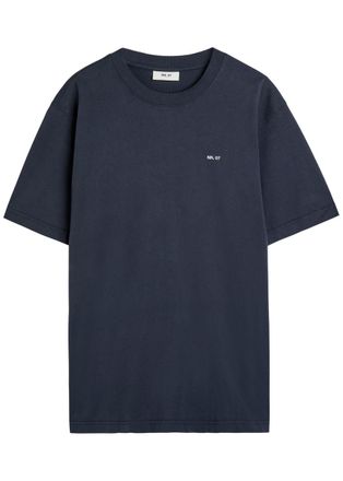 Nn.07 Adam Logo-embroidered Cotton T-shirt - Navy - XL
