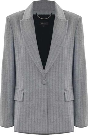 Kocca Blazers, female, Gray, XS, Elegant Striped Jacket Polyester