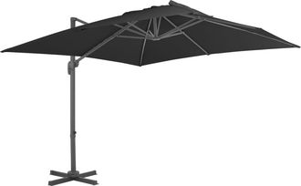vidaXL Vidaxl - Sombrilla Jard&iacute;n Voladiza Poste Aluminio Antracita 300x300 Cm