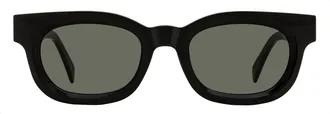 Retro Superfuture Sempre Oval Acetate Sunglasses - Black