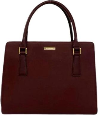 Burberry Pre-owned Leren Tote Bag - Dames - Vintage Handtas - Rood - ONE Size - Leer - Vintage