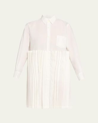 Comme Des Gar&ccedil;ons Pleated Mini Shirtdress