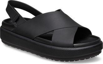 Crocs Brooklyn Luxe Cross Strap Womens Shoes Black : 6 M