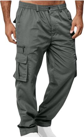 Generic Tactical Trousers Men Cargo Trousers for Men UK Combat Work Trouser Outdoor Hiking Camping with Multi Pockets Zipper Straight Leg Tactical Clothes,Dar