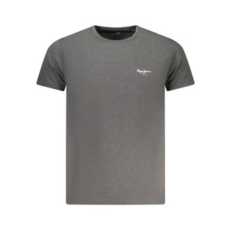 Pepe Jeans London T-Shirts, male, Gray, Size: XL Slim-fit Crew Neck T-shirt