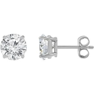 Grown Brilliance 1/2 Carat Round Lab Grown Diamond Stud Earrings in Sterling Silver, Push Back, G+ Color, SI Clarity, Prong Set