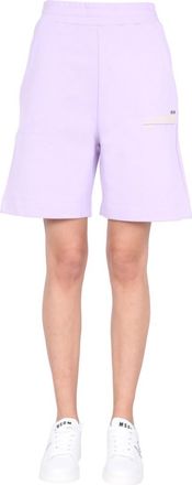 Msgm Purple Solid Shorts
