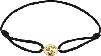 Gucci Interlocking 18k Bedelarmband - Dames - Armbanden - Zwart - ONE Size - Katoen - Accessoires