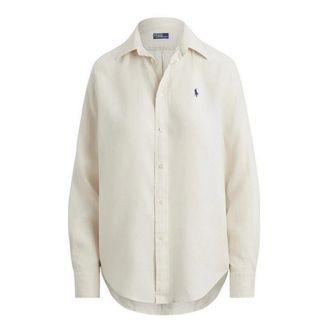 Ralph Lauren Dames, Blouses & Shirts, Beige, Maat: M Linnen