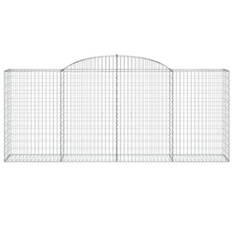 Berkfield Home Decorative Arched Gabion Basket 300x50x120/140 cm Galvanised Iron in Silver