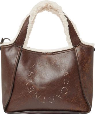 Stella McCartney Brown Logo Plush Medium Tote