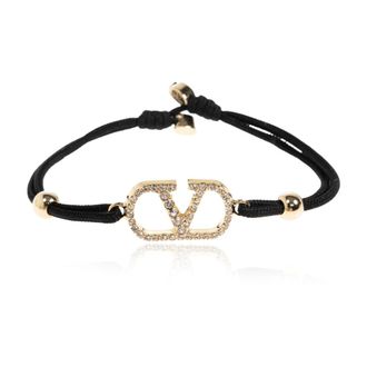 Valentino Garavani Bracelets, female, Black, Size: ONE SIZE Adjustable Bracelet with Swarovski Crystals