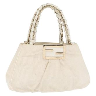 Fendi Pre-owned Handbags, female, White, Size: ONE SIZE Pre-owned Vintage Canvas Handbag