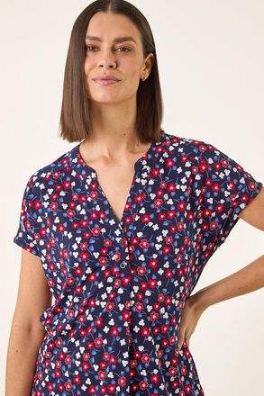 Roman Floral Puff Print Textured Shirt