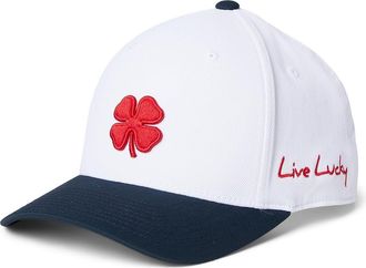 Black Clover Superior 3 Adjustable Hat Baseball Caps White/Navy Hat/3d Red Clover, Cotton/Nylon/Spandex