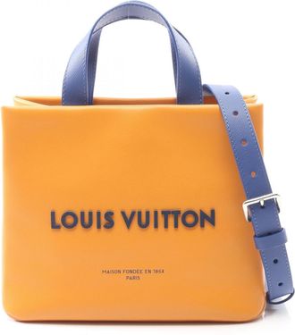Louis Vuitton Orange Saffron Leather Handbag Tote Bag (Pre-Owned)