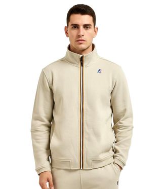 K-Way Beige Mock Collar Sweatshirt