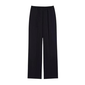 Max Mara Wide Trousers, female, Blue, Size: XS Straight Leg Trousers