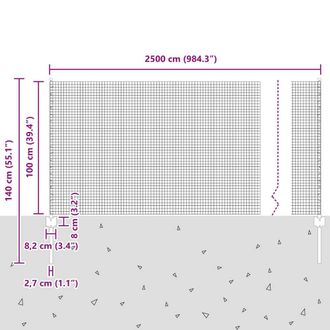 Berkfield Home Modern Garden Fence Set Set of 2 Galvanised steel 25 m long Durable in Silver